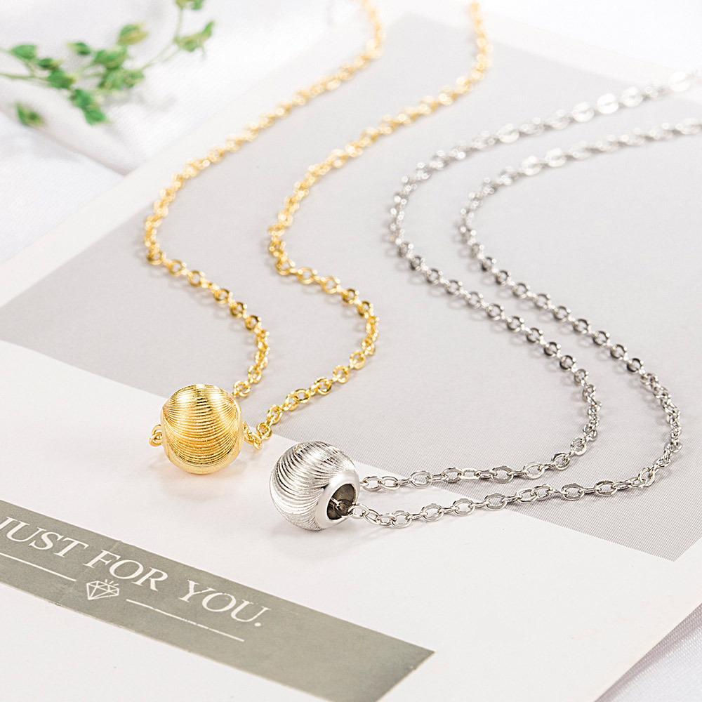 Personal Cat Eye Pattern Pendant Necklace Round Beads Collarbone Chain Wild Geometric Round Bead Chain