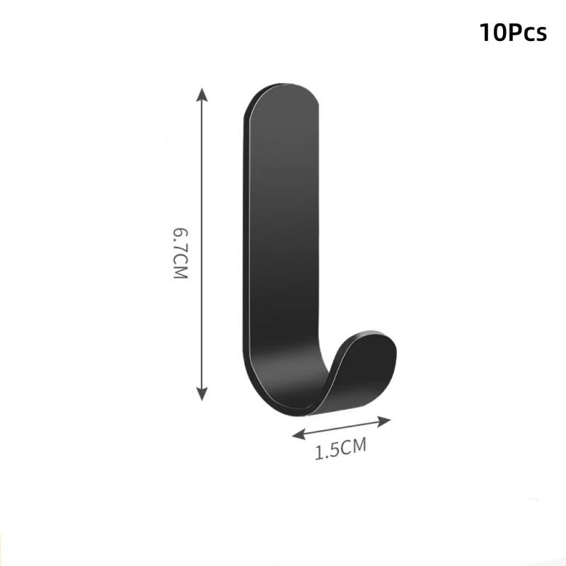 10Pcs Heavy Duty Adhesive Hooks No Drill Wall Hooks For Bathroom Kitchen Bedroom Towel Coat Hat Bag Hanging Organizer