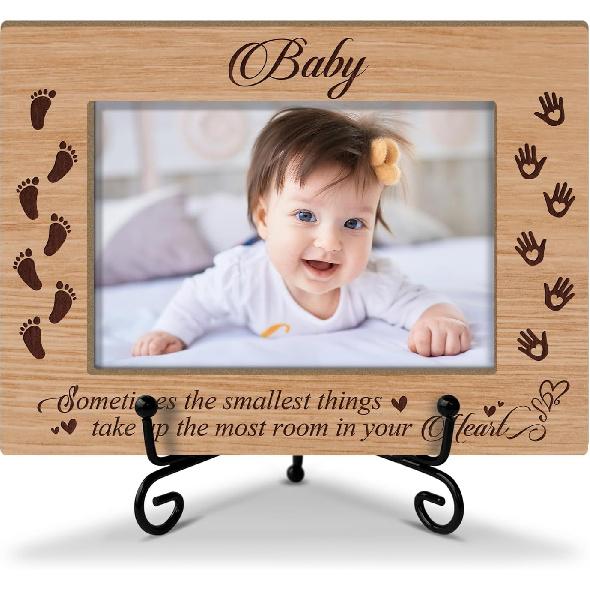 Zodvery New Baby Picture Frame, Wooden Photo Frame Family Frame For New Parents, 4x6 Picture Frame, Tabletop Display Home Decor for Living Room,
