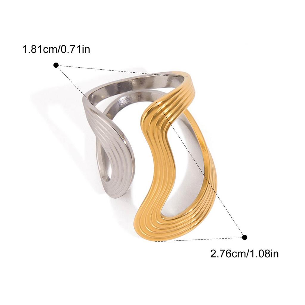 Yori 18K Gold Plated Stainless Steel Ring Collection Modern Fluid Designs for Everyday Formal Wear Durable Hypoallergenic