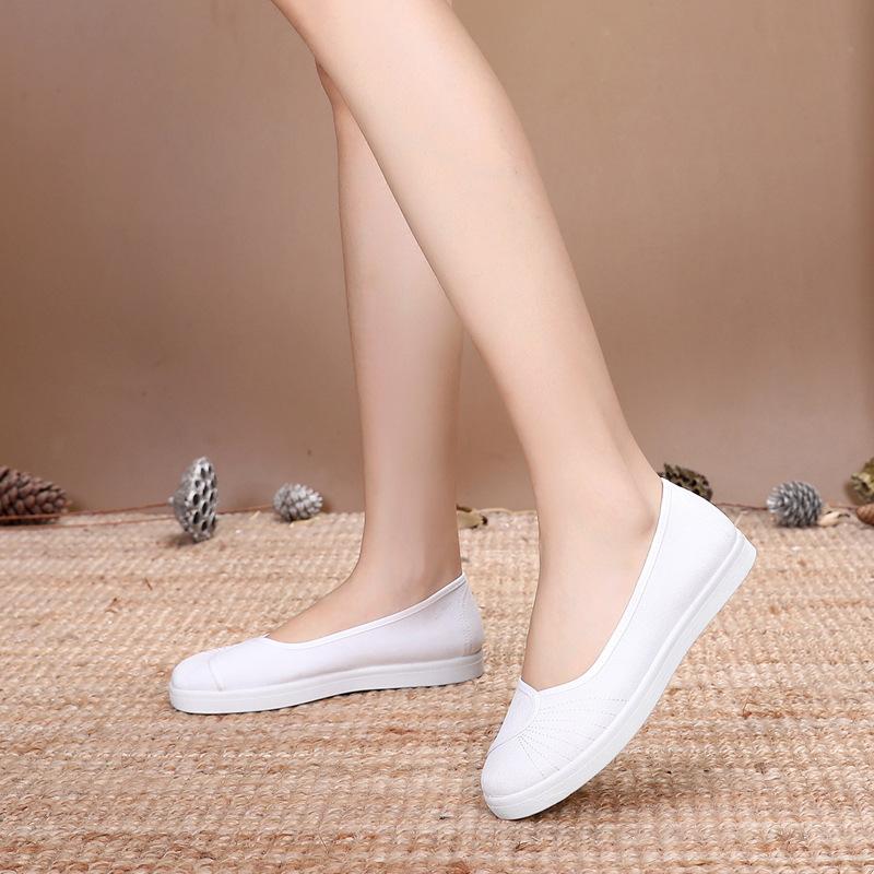 

Women s shoes flat-soled nurse shoes little white shoes beautician work shoes women s cloth shoes soft-soled care shoes wedge heel women s medical sho 35