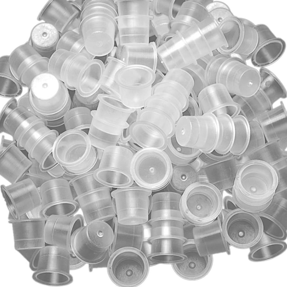 Plastic Material Ink Caps Cups 300 PCS Bulk Pack Disposable Tattoo Cups For High-Frequency Tasks