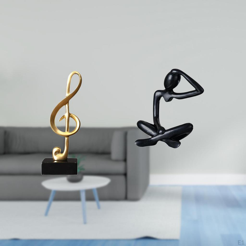 Harmonic Thinker Resin Sculpture Creative Abstract Musical Figurine Modern Tabletop Ornament for