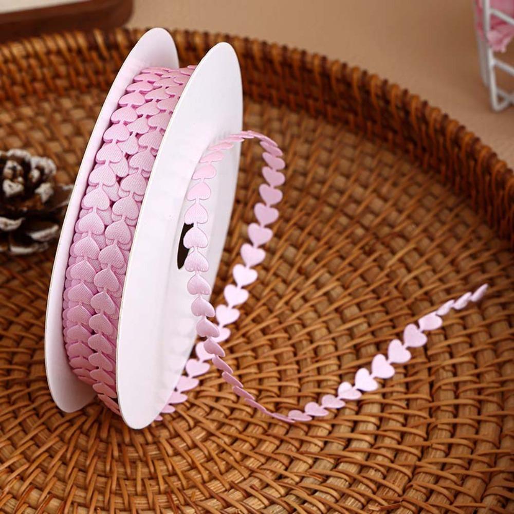 

DIY 20Yards/Roll Woven Peach Heart Ribbon 8mm Made of Polyester Gift Wrapping Ribbon Multi-purpose Bows Ribbon Crafts Accessory розовый