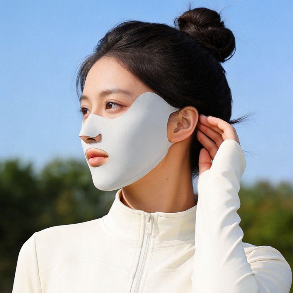 Summer Ice Silk Mask Breathable Face Cover Elastic Face Shield  Riding