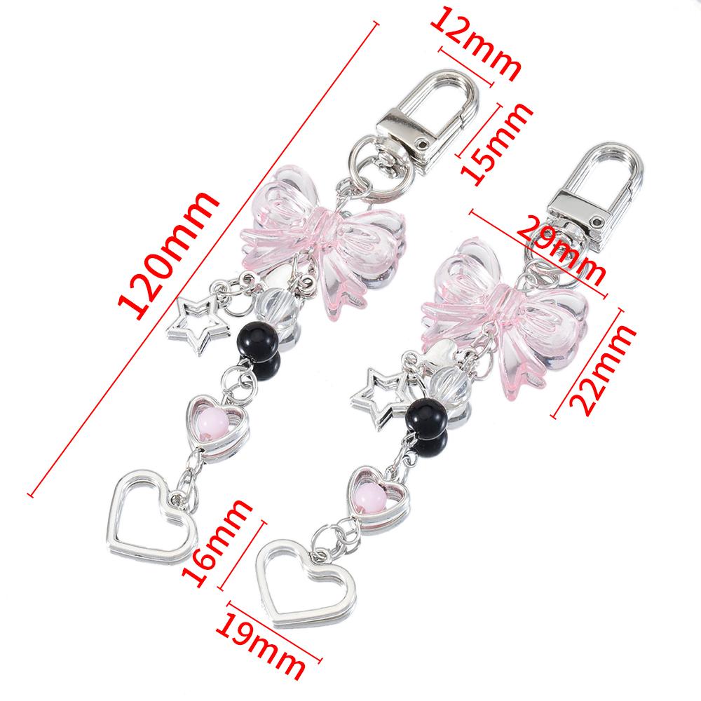 Y2K Phone Charm Bow Heart Star Keychain Pendant Kawaii Bag Goth Chain Cute Accessory