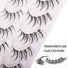 Transparenter Stiel Little Devil Natürliche schlanke Comic-Falsche Wimpern 5 Paar Natürliche Simulationswimpern