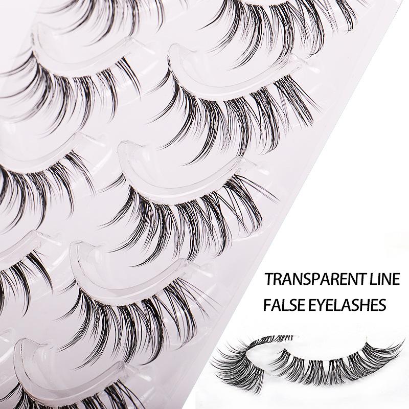 Transparenter Stiel Little Devil Natürliche schlanke Comic-Falsche Wimpern 5 Paar Natürliche Simulationswimpern