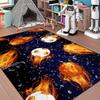 Basketball and Football Sport Rug for Kids Bedroom and Playroom, Navy Blue Sports Carpet, Non-Slip Home Decor Floor Mat