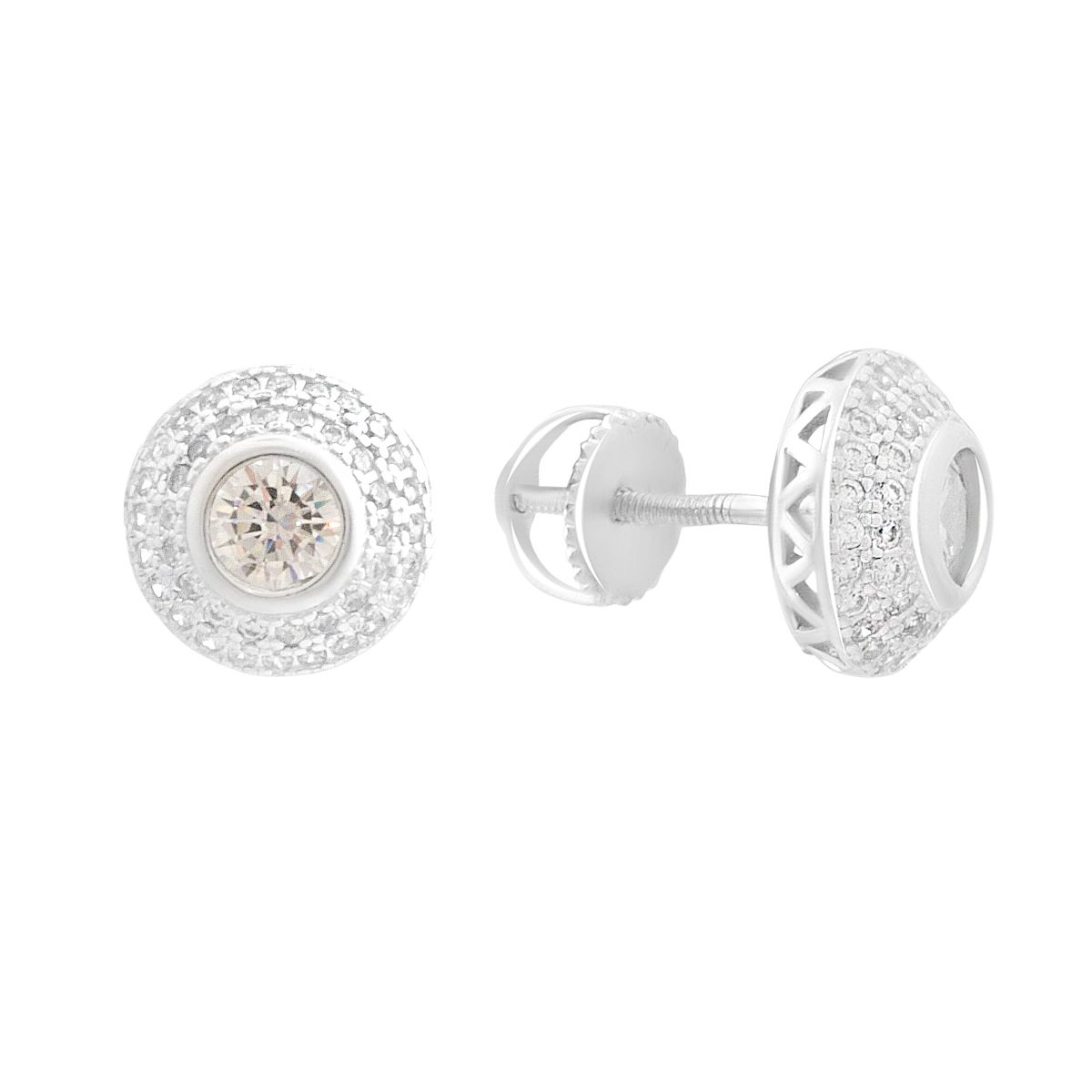

Silver earrings with cubic zirkonia (2191506) білий