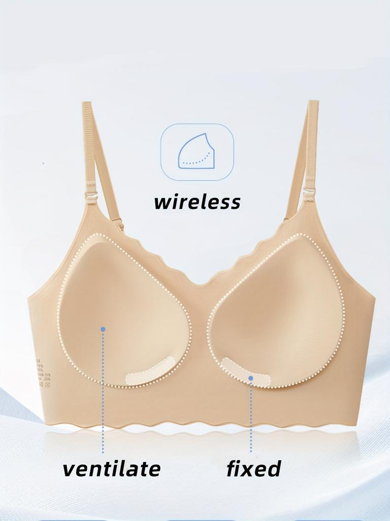 U-shaped Backless Lingerie for Women, Gathered with Chest Cushion, Worn with Hollowed Out Vest, One-piece Seamless Backless Sexy Bra