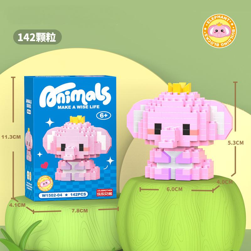 DIY Cartoon Animals Building Block Set Micro ABS Plastics Mini Blocks Construction Includes Tigers Bears MOC Construction Toys