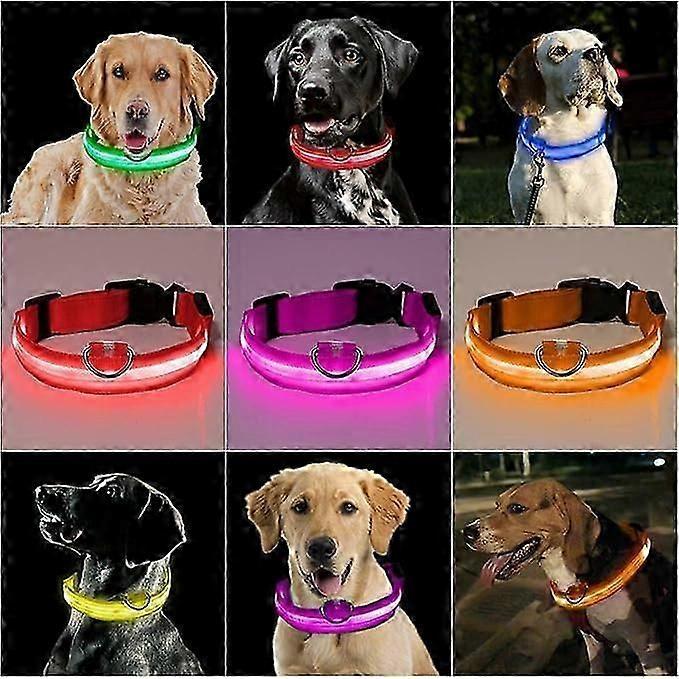 Flashing Nylon Pet L E D Supplies Products Dog Light Pet Dog Light Up Dog Leash Collar Adjustable Small Pet Luminous Safety Collar
