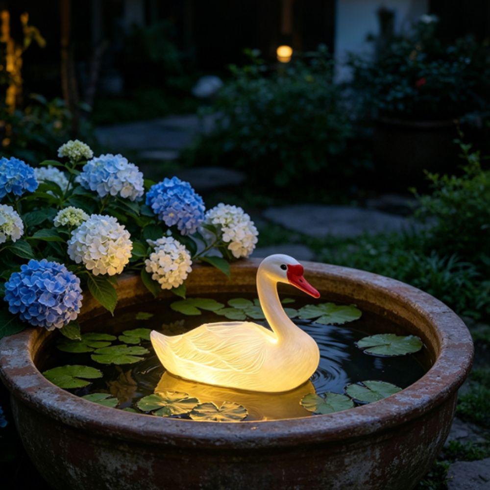 PE Blow Molded Duck Statue Balanced Buoyant Decorative Figurine Pool Decorative Lamp Pond Lake