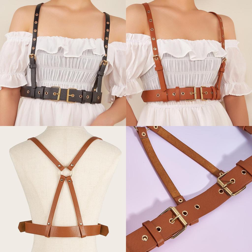 Trendy Punk Womens Strap Style Belt In Faux Leather With Metal Pin Buckle For Street Style Dress And Outfits
