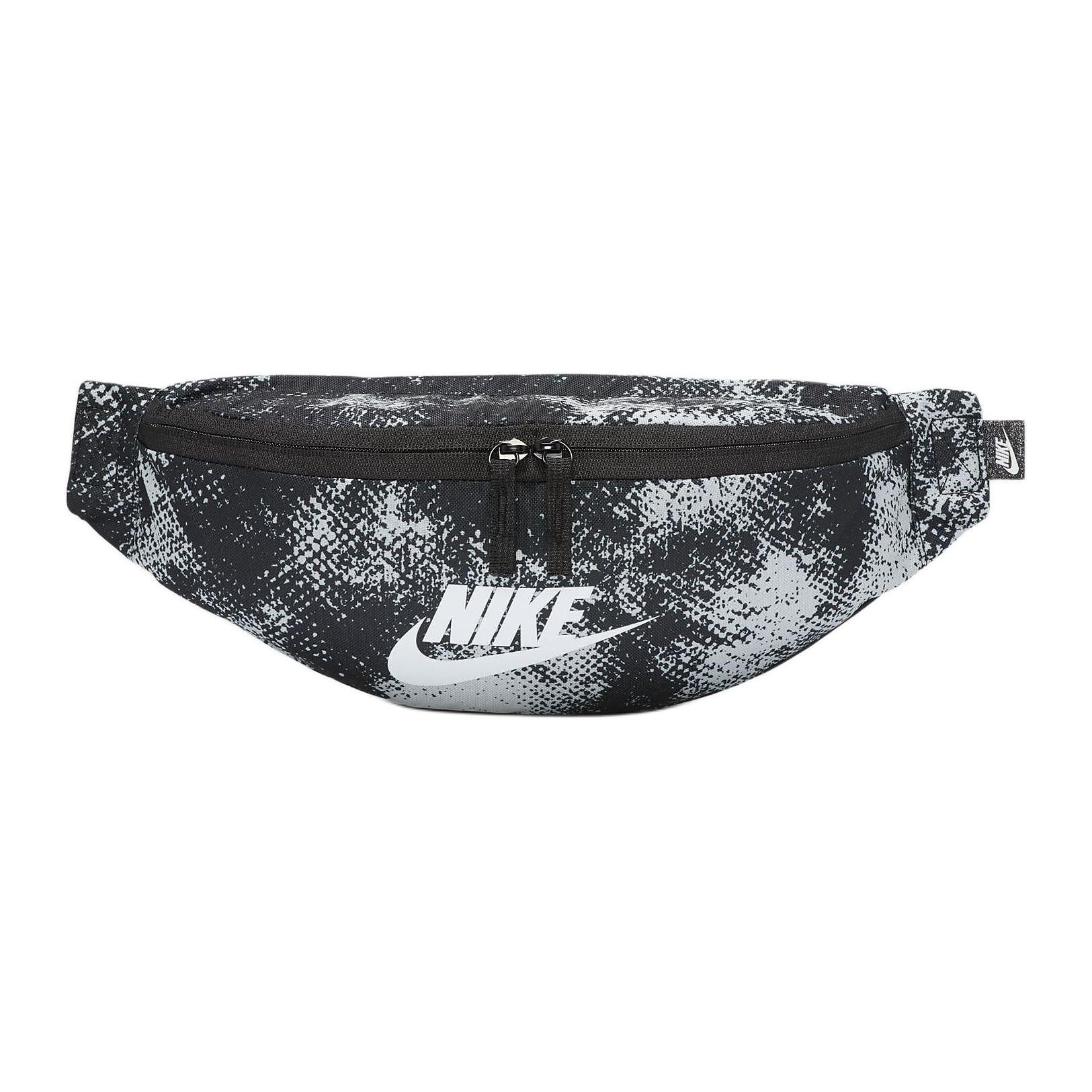 Nike Letter Logo Print Zipper Closure Polyester Waist Bag Unisex bags White Black FN0890-100 White & Black & Summit White