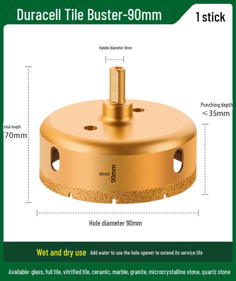 Green Forest Ceramic Tile and Glass Drill Hole Opener