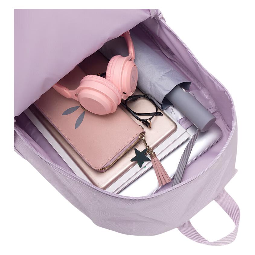 Nike 21L Brand Logo Simple Large Capacity Polyester Backpack Medium Unisex Backpack Light-Purple N32533091GS-003