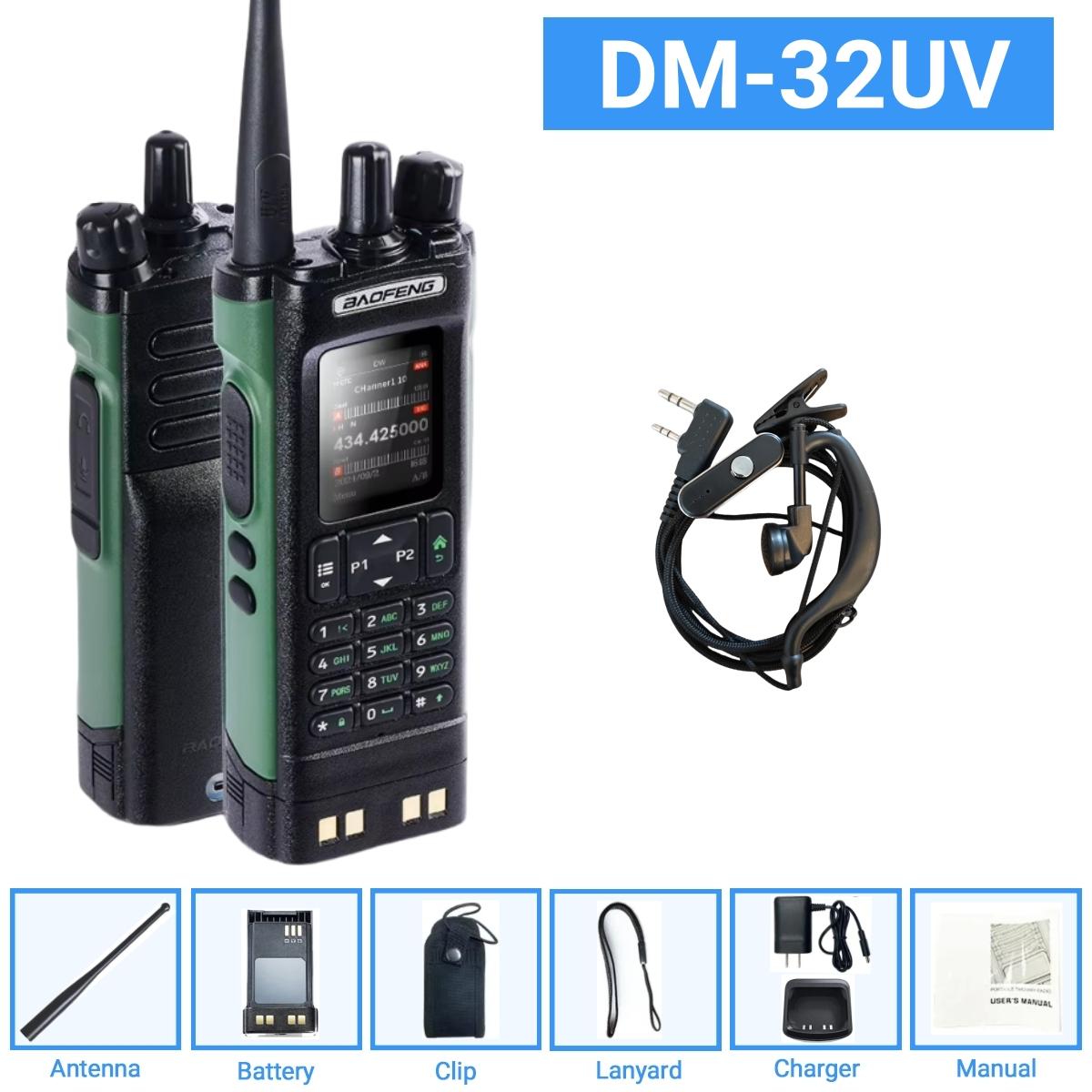 DMR GPS 10W DM-32UV BAOFENG DM32 Walkie Talkie Multi Band TDMR Slot Dublu de Timp Copiere Frecvență Wireless Tip-C AM/FM Radio Bidirecțional EURO