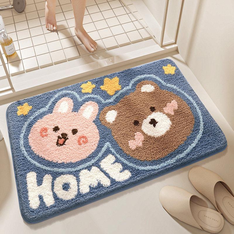 Imitation cashmere bathroom floor mat toilet toilet toilet door absorbent foot mat household quick-drying carpet