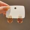 Fashion Elegant Geometrical Earrings Retro Blue Enamel Round Stud Earrings for Women Brincos 2C003
