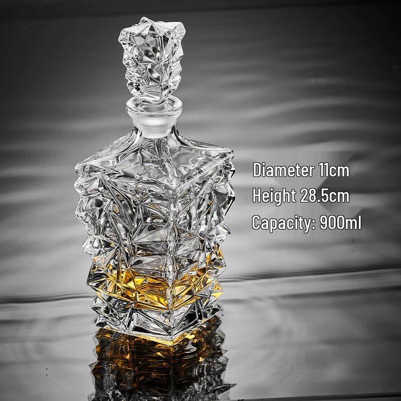 Luxury European Crystal Whiskey Decanter and Glass Set