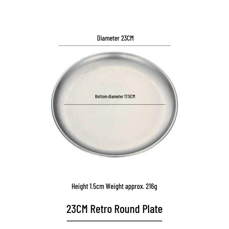 Gold Round 304 Stainless Steel Korean BBQ and Cake Tray