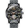 Mechanical Automatic Moon Phase Watch Stylish Skeleton Waterproof Popular Luminous Watch for Men