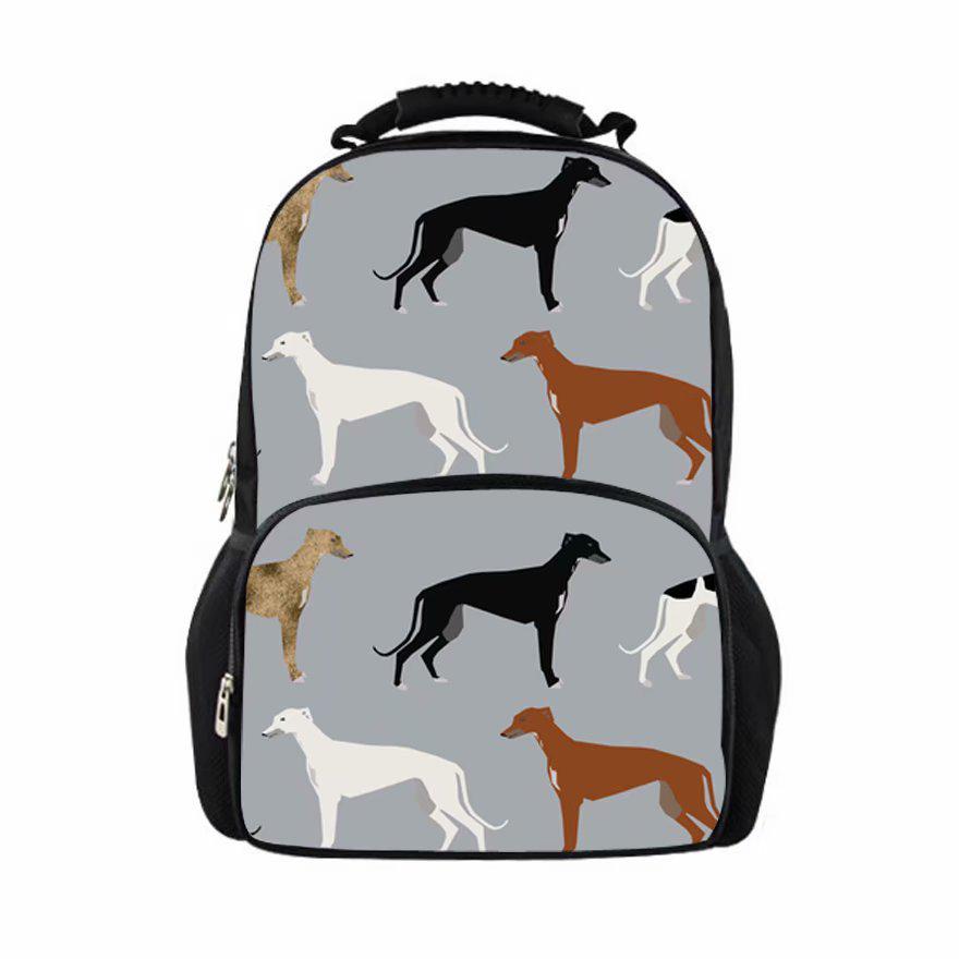 Buy Large School Bags Greyhounds Print Felt Shoulder Backpacks Rucksack