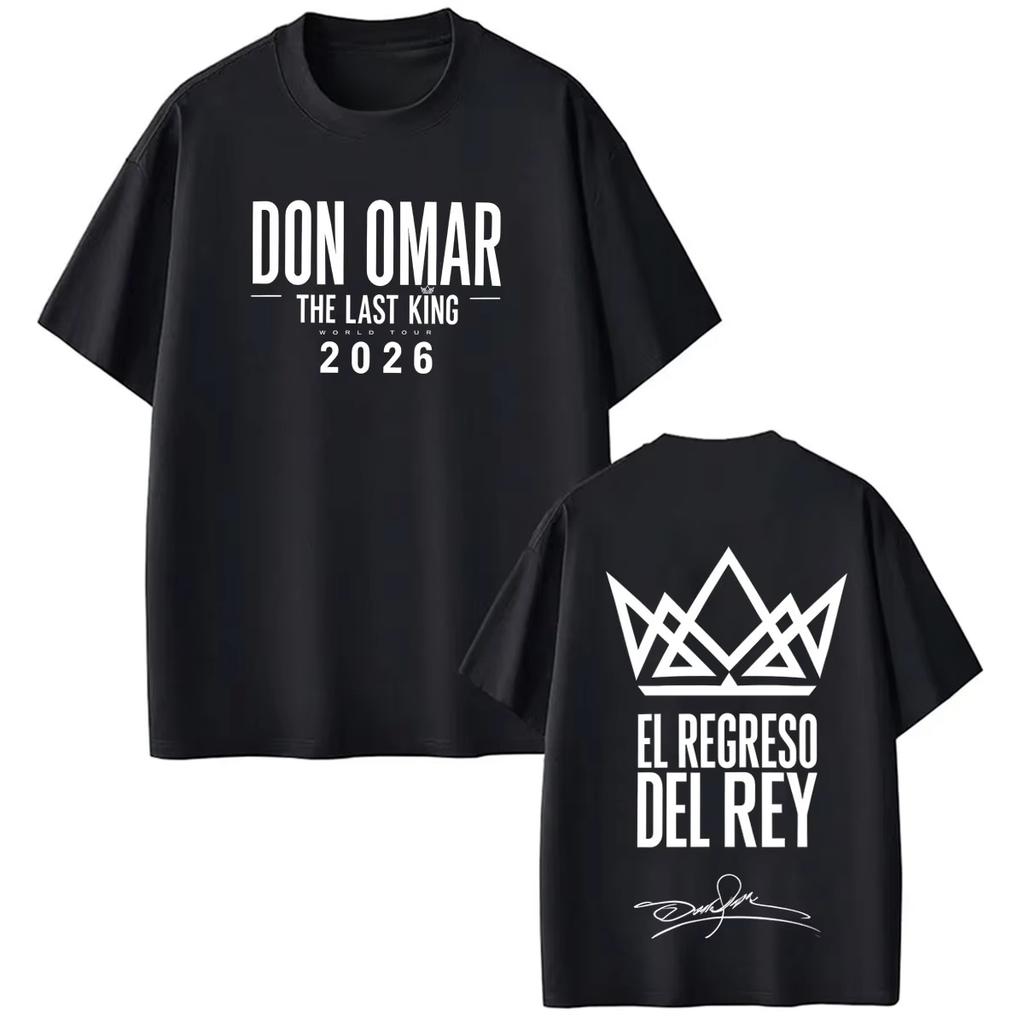 Rap-Sänger Don Omar The Last King Tour Aufgedruckt Unisex und Unisex Modisches Atmungsaktives Kurzarm Baumwolle Lässiges Lockeres T-Shirt