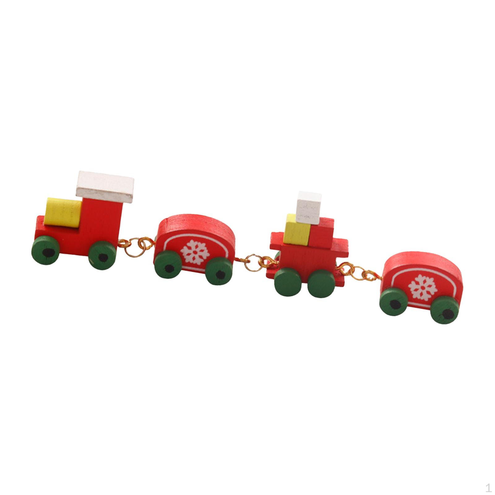 1/12 Dollhouse Mini Christmas Train Miniature Wood Model Wooden Toy for