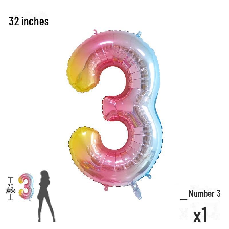 32palcové digitální balónky s přechodovou barvou pro dekorace dětské narozeninové oslavy