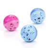 Interactive Plastic Cat Toy Collision Colors Cat Ball with Hollowed-out Paws and Bell Pet Chew Toy