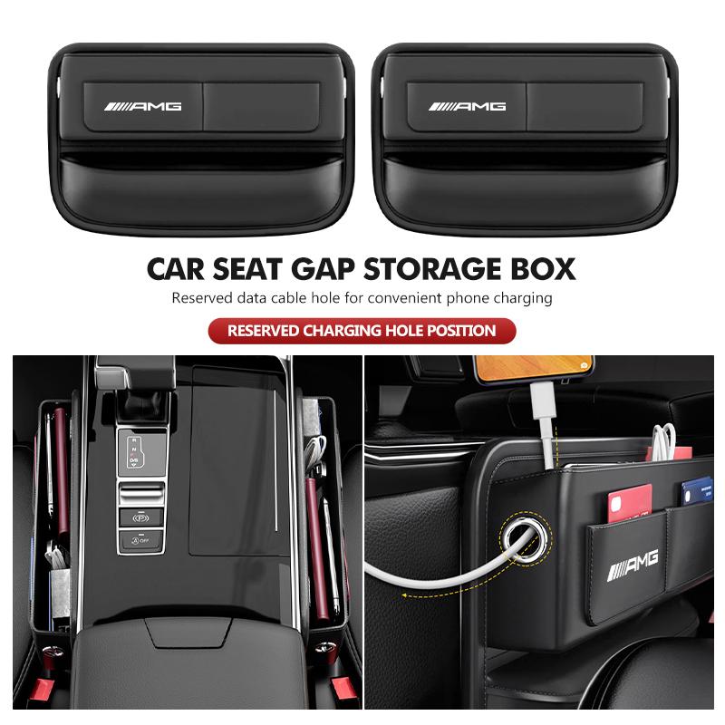 Car Seat Gap Pocket Storage Box Phone Holder Accessories For Mercedes Benz AMG C180 C300 W124 W176 W177 C200 C260 GLC CLE CLA FC3