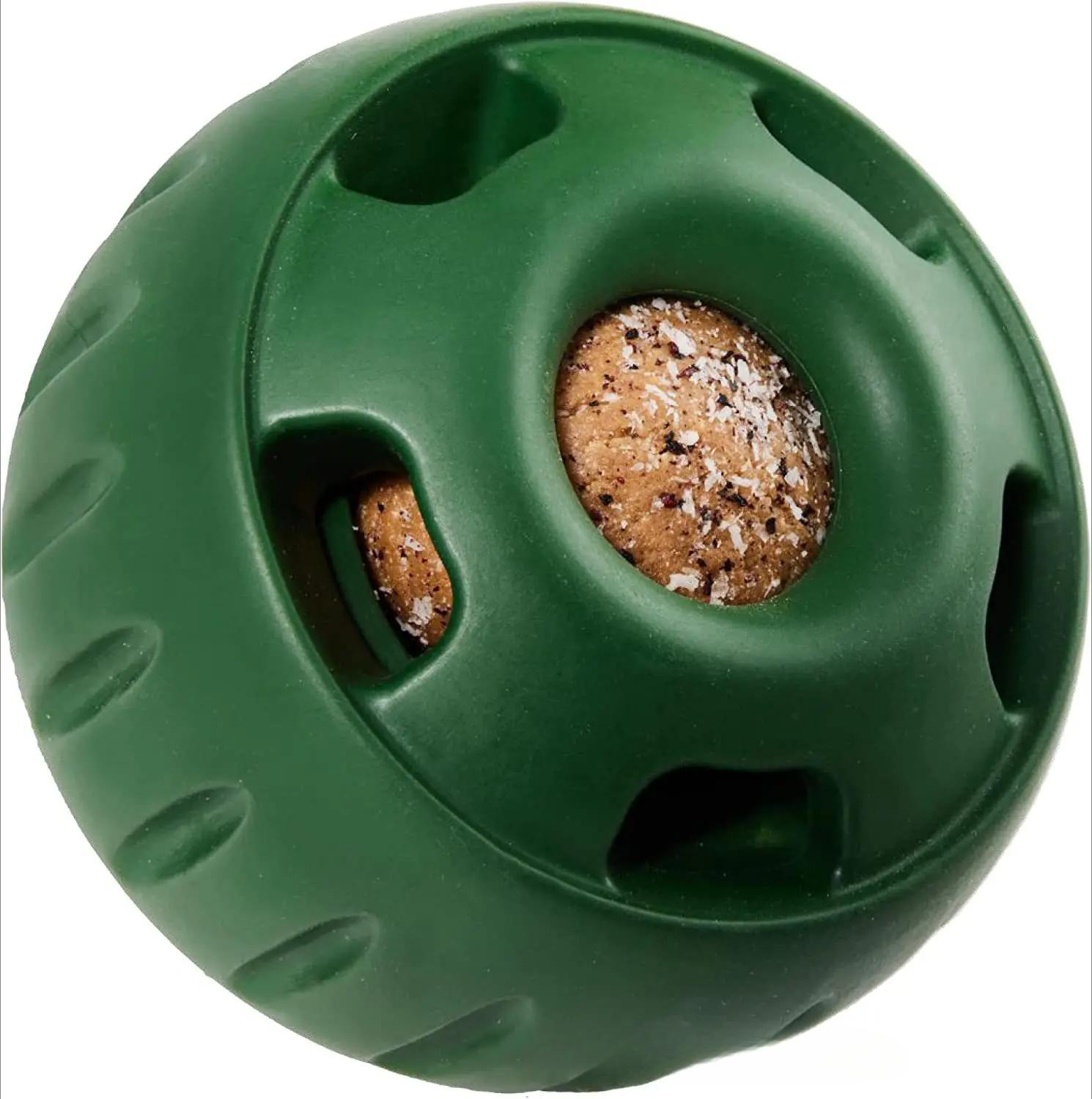 

Fillable Dog Toys Silicone Pet Toys Dog Chew Toys Refillable Pubby Food Ball Dog Feeding Ball Dishwasher Interactive Rubber зелёный