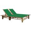 VidaXL Chaise Longue Pour 2 Personnes Avec Coussins Bambou
