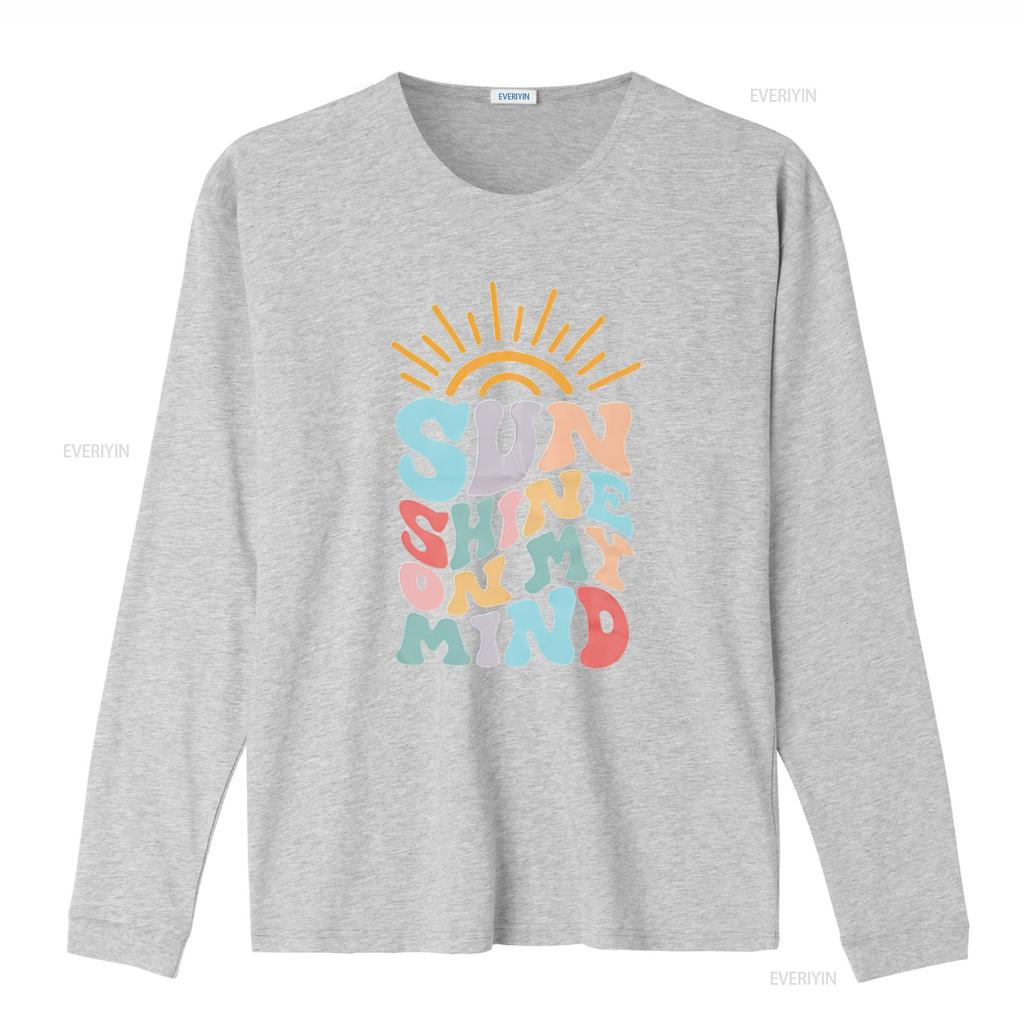 Sunshine T Shirt Unisex Funny Letters Print On My Mind Athletic Cute Summer Holiday Top Vintage Washed Versatile