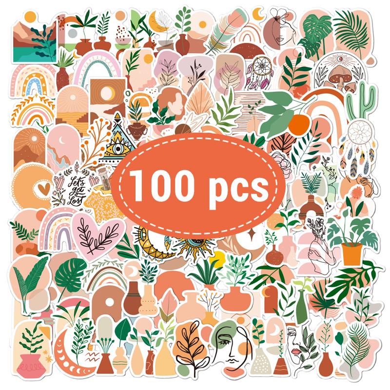 

100 PCS Aesthetic Boho Stickers Vintage Motivational Aesthetic Stickers Waterproof Vinyl Sticker Pack for Water Bottles Laptop