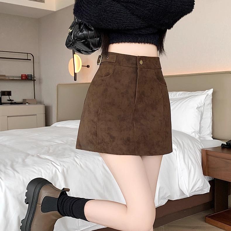 

Vintage-Inspired High Waist PU Leather Mini Skirt for Women M