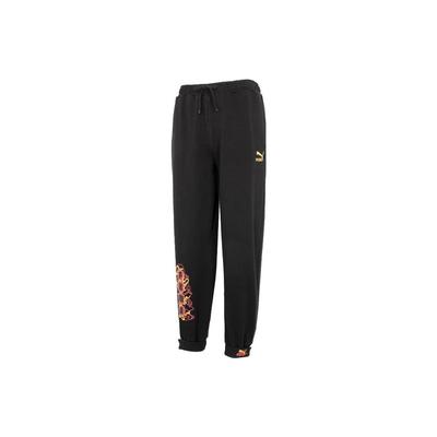 Logo Print Solid Joggers Men Bottoms Black 539912-01