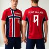 Norway Number 9 HAALAND Jersey Football Tee O-neck Short Sleeve Male T-shirt Streetwear Unisex Graphic Print Tshirts