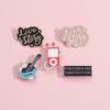 Inspired Stylish Cartoon Geometric Letter Badge Music Series Guitar Design Metal Brooch Accessory For All Ages