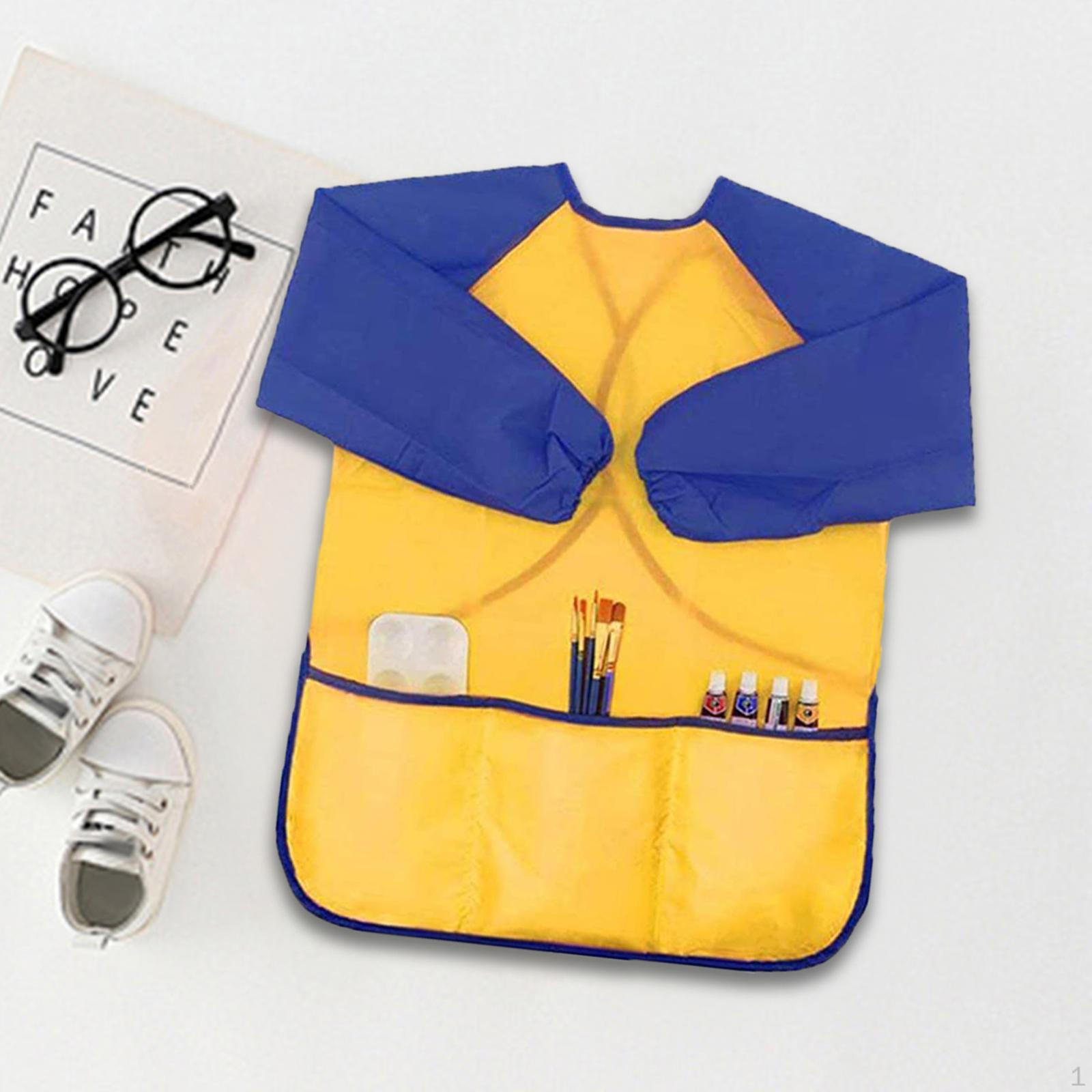 

Детский художественный халат художника, рисующий фартук, многоцелевой водонепроницаемый нагрудник для кормления, краска для детей жёлтый
