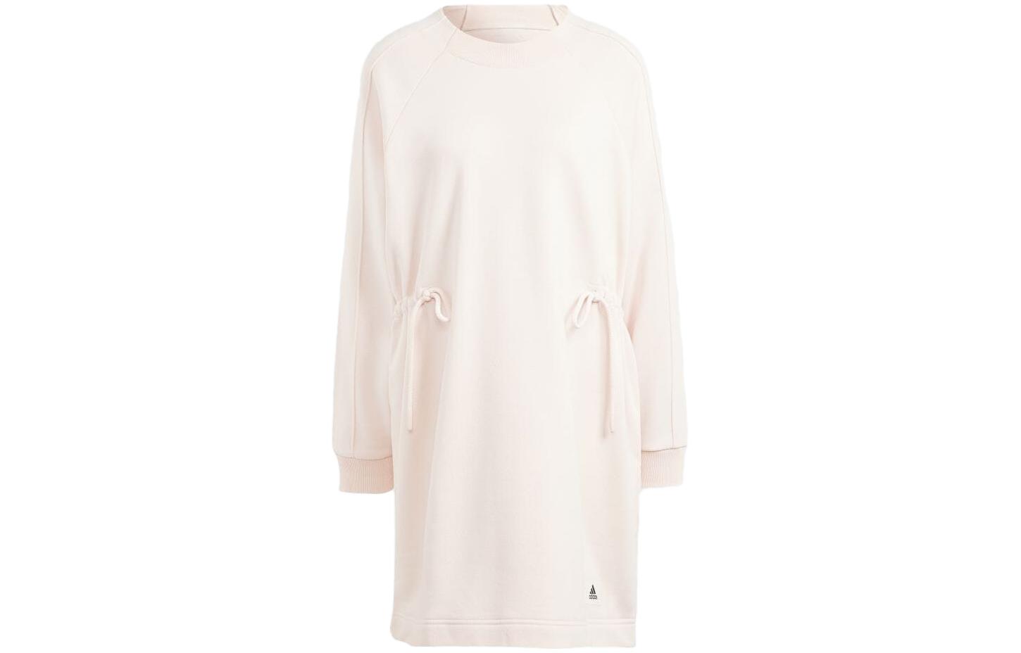 

Adidas Long Sleeved Dresses Women s Beige Crew Neck Moderate Mid Length IS7484 2XSS