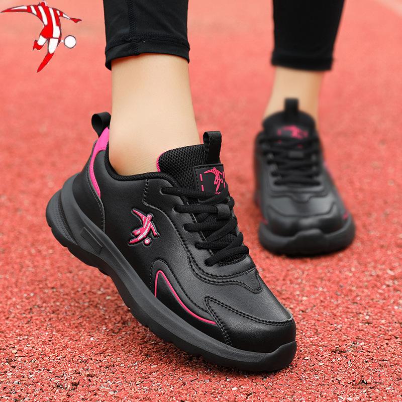 Joni Danlai Sports Women's Shoes Student Feet Soft Leather Surface Waterproof Non-slip Lightweight Women's Running Shoes Spring and Autumn