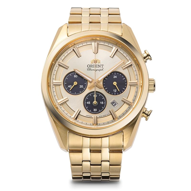 

[Orient Clock] watch contemporary SOLAR solar powered chronograph Comes with domestic manufacturer warranty RN-TX0301G men s Champagne gold
