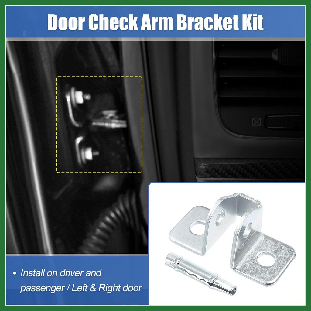 Motoforti 2 Set Door Check Bracket and Pin for Jeep Cherokee 1984-2001 55002361 2 Door Check Arm Assembly Repair Set on Driver Passenger Side Door