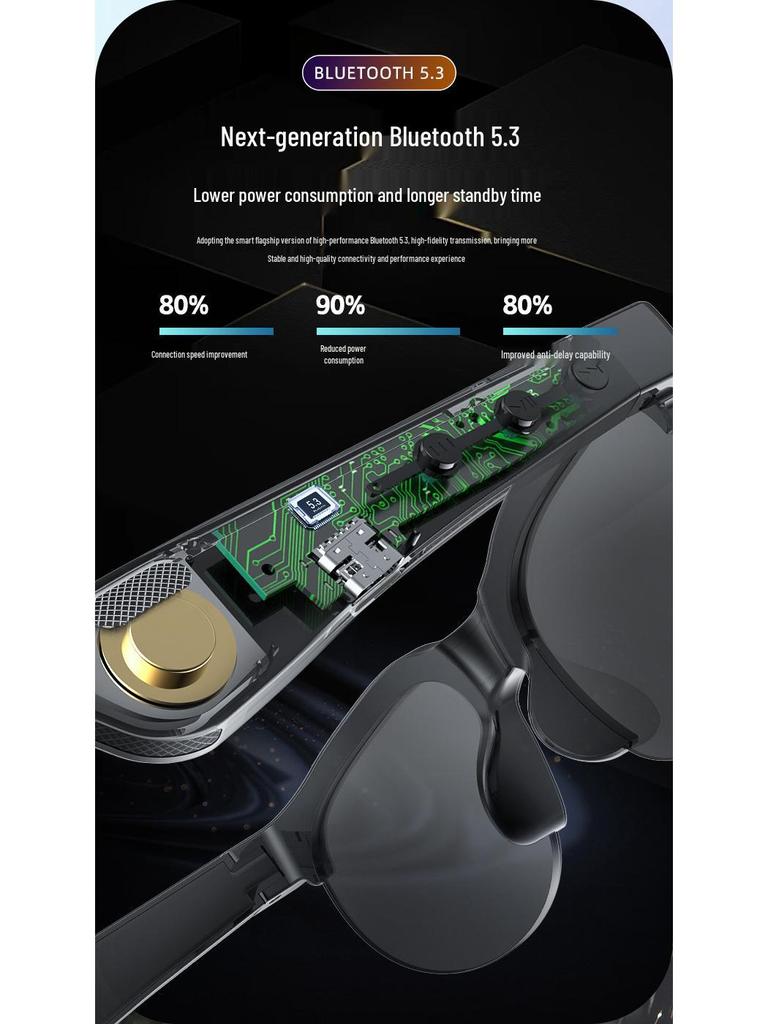 XG88Pro Bezdrátové Bluetooth Chytré brýle - Stereo sluchátka s otevřeným uchem pro cyklistiku a sport