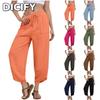 Calças e Capris Casuais Femininos DICFY com Estampa Lisa