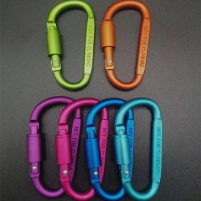 Mehrfarbige Aluminiumlegierung Sicherheitsverschluss Schlüsselanhänger mit Schloss Kletterknopf D-Form Karabiner Outdoor Sport Camping Wandern Haken